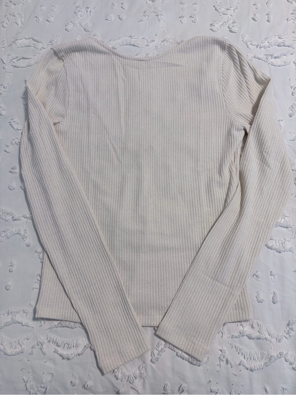 Madewell Cream Ribbed Crewneck Sweater